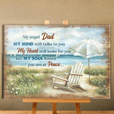 (Custom Title) My Angel Dad Mom Memorial Gift Love Letter To Lost Ones In Heaven Personalized Canvas Poster Framed