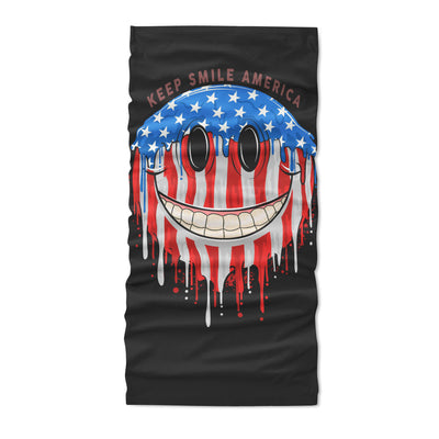 America usa flag smile emoticon emoji artwork - Neck Gaiter - Dreameris
