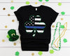 Dreameris Police St Patricks Day Shirt Shamrock Thin Blue Line Usa Outfit T Shirt Hoodie Sweatshirt Long Sleeve Apparel Gift - Dreameris
