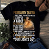 Lion February Queen Perfectionist Speaks Fluent Sarcasm Birthday Gift Standard/Premium T-Shirt Hoodie - Dreameris
