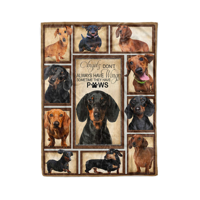 Dreameris Angles Don't Always Have Wings Sometime They Have Paws Dachshund Dog Lovers Gift - Fleece Blanket - Dreameris