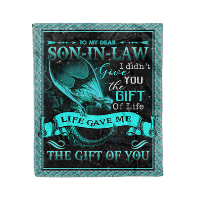 My Son In Law Dragon The Gift Of You Gift From Mother Father In Law  - Fleece Blanket - Dreameris