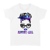 August Girl Messy Bun Purple Galaxy For Birthday Gift - Standard Women's T-shirt - Dreameris