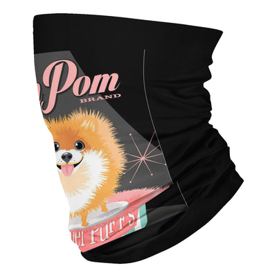 Pomeranian dog on powder puff - Neck Gaiter - Dreameris