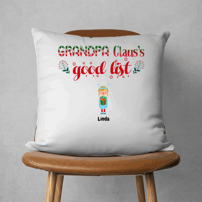 Personalized Grandpa Claus Good List Christmas Customize Icon Name Pillow - Dreameris