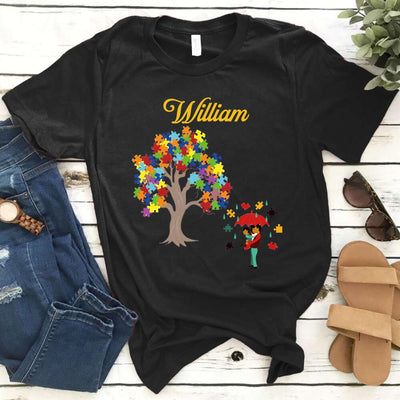 Personalized Autism Tree Awareness Mother And Son Gift For Autism Mom - Standard T-shirt - Dreameris