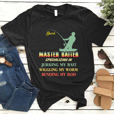 Personalized Vintage Master Baiter Gift For Father Grandpa Fishing Lovers - Standard T-shirt Hoodie - Dreameris