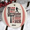 Personalized Baseball Softball Christ - Circle Ornament - Dreameris