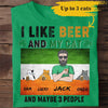 I Like Beer And My Cat St Patrick Day Irish Shamrock Custom Name & Cat Personalized T-shirt Hoodie Sweatshirt