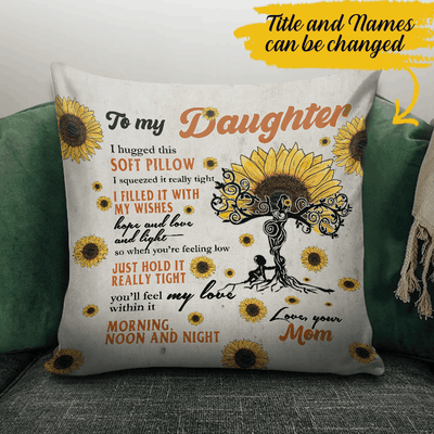 Letter To Loved One Family Mother Day Gift Sunflower Custom Title & Name Personalized Pillow - Dreameris