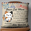 Mother's Day Gift For Cat Lovers Cat Mom Letter Envelope Custom Title, Cat & Name Personalized Pillow - Dreameris