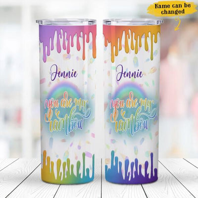 LGBTQ Pride Month Love Rainbow Summer Custom Name Insulated Cup Tumbler
