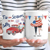 4th Of July Firework Tis The Season To Be Jolly Independence Day Best Friends Custom Style & Name Personalized Coffee Mug