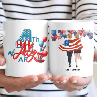 4th Of July AF Independence Day Ball Firecracker Best Friends Custom Style & Name Personalized Coffee Mug