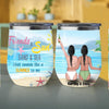 Friends Sun Sand Sea That Sounds Like A Summer To Me Gift For Besties Awesome Trip Custom Style & Name Personalized Wine Tumbler