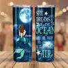She Dreams Of The Ocean Late At Night Wild Salt Air Mermaid Custom Style & Name Personalized Beach Tumbler 20oz