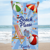 Beach Please Flip-flops Ball Cocktail Chair Awesome Summer Trip Custom Name Personalized Beach Towel