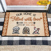 Our Home Is Filled With Love And Dog Hair Lots Of Dog Hair Gift Decor For Dog Lovers Custom Breed Personalized Door Mat