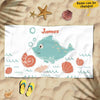 Funny Dolphin Gift For Kids Awesome Summer Trip Custom Name Personalized Beach Towel