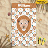 Funny Cute Lion Gift For Kids Animal Lovers Awesome Summer Trip Custom Name Personalized Beach Towel