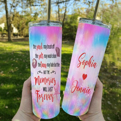 Memories Will Last Forever Beach Summer Cruise Trip LBGT Custom Name Personalized Tumblers Cups