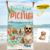 Perfect Beach Picnic Awesome Summer Trip Gift For Dog Lovers Custom Photo Personalized Beach Towel