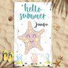 Hello Summer Star Fish Smile Gift For Kids Awesome Summer Trip Custom Name Personalized Beach Towel