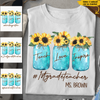 Teach Love Inspire Sunflower Gift Ideas For Teacher Custom Title & Name Personalized Shirt