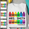Crayons Draw Back To School Gift For Teacher Custom Title & Name Personalized Shirt