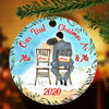 Personalized First Christmas Wedding Couple -  Circle Ornament - Dreameris