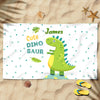Cute Dinosaur Gift For Kids Awesome Summer Trip Custom Name Personalized Beach Towel
