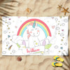 Cute Unicorn Rainbow Awesome Summer Vacation Gift For Kids Custom Name Personalized Beach Towel