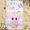 Beaches Booze And Besties Flip Float Sunglasses Awesome Summer Trip Cruise Custom Style & Name Personalized Beach Towel