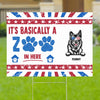 Funny It's Basically A Zoo In Here Independence 4th Of July Gift For Dog Lovers Custom Dog Breed Personalized Yard Sign