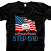 (Custom Name & Design) All American Step-dad USA Flag Personalized Father's Day Gift For Stepdad Stepfather Shirt