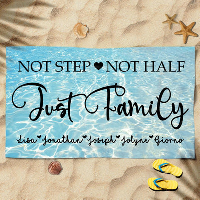 (Custom Name) Not Step Not Half Just Family Personalized Gift For Stepdad Stepdaughter Personalized Father's Day Beach Towel