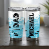 No 1 Dad Personalized Father's Day Gift For Dad Stepdad Custom Name Best Fishing Dad Tumbler 20oz Insulated Cup