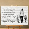 (Custom Name & Design) Happy Father's Day To The Best Step Dad Personalized Gift For Stepdad From Daughter Bonus Dad Horizontal Canvas