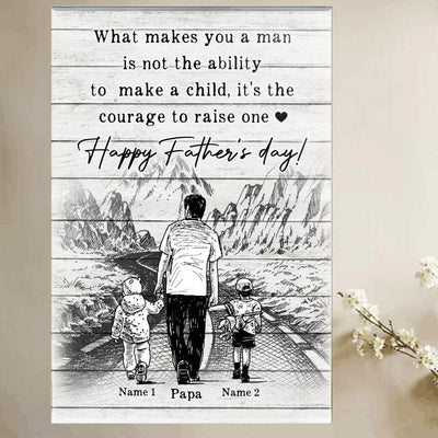 (Custom Name & Design) Happy Father's Day To The Best Step Dad Personalized Gift For Stepdad From Daughter Bonus Dad Canvas