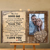 (Upload Your Photo) Letter To Bonus Dad Thank You For Being There For Me Personalized Father's Day Gift For Dad Stepdad Custom Name Canvas