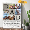 (Upload Your Photo) Collage Art Best Dad Ever Father's Day Gift For Dad Stepdad Personalized Father's Day Gift Bonus Dad Canvas