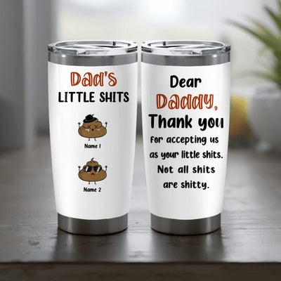 (Up To 6 Kids) Funny Custom Name & Title Personalized Father's Day Gift For Dad Stepdad Vagabond Tumbler 20oz Insulated Cup