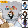 Capricorn Retro Vintage Zodiac Personalized December Birthday Gift For Her January Birthday Black Queen Custom January December Birthday Shirt