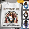 November Girl Boho Rainbow Leopard Personalized November Birthday Gift For Her Black Queen Custom November Birthday Shirt