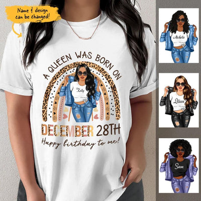 A Queen Was Born December Girl Personalized December Birthday Gift For Her Custom Birthday Gift Customized Birthday Shirt Dreameris