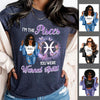 Flower Pisces Personalized February Birthday Gift For Her Custom Birthday Gift Black Queen Customized March Birthday T-Shirt Hoodie Dreameris