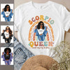 Zodiac Scorpio Personalized November Birthday Gift For Her Custom Birthday Gift Black Queen Customized October Birthday T-Shirt Hoodie Dreameris