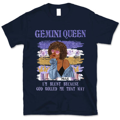 Gemini Personalized God Rolled Me May Birthday Gift For Her Custom Birthday Gift Black Queen Customized June Birthday T-Shirt Hoodie Dreameris