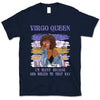 Virgo Personalized God Rolled Me September Birthday Gift For Her Custom Birthday Gift Black Queen Customized August Birthday T-Shirt Hoodie Dreameris