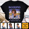 Scorpio Personalized God Rolled Me November Birthday Gift For Her Custom Birthday Gift Black Queen Customized October Birthday T-Shirt Hoodie Dreameris